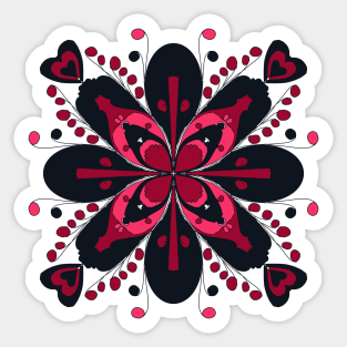 Red, Pink, and Black Sticker